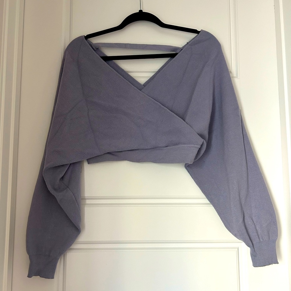 Periwinkle blue crop sweater, sz M